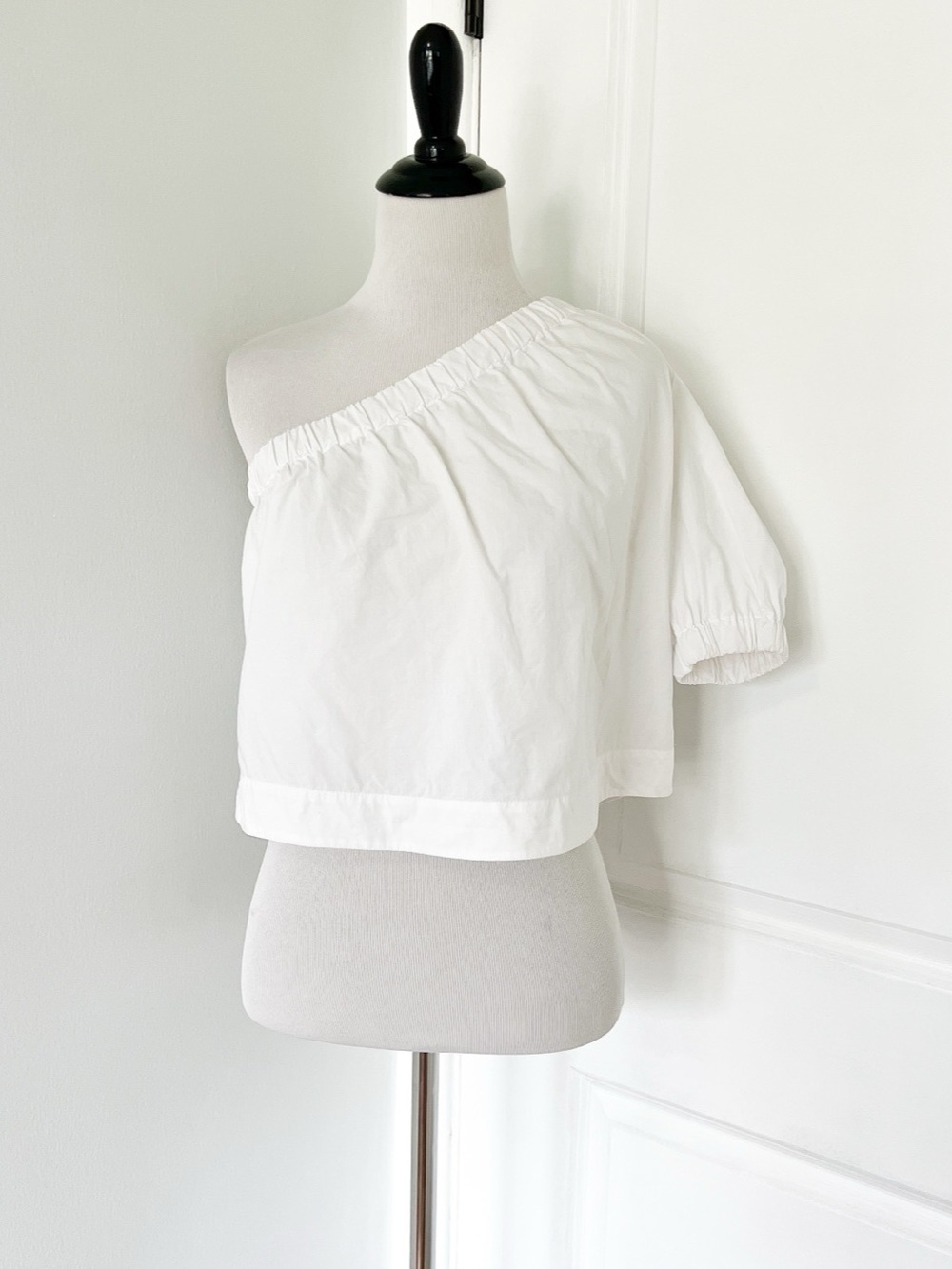 Rails Jayla Top One-Shoulder Puff Sleeve Blouse White XS